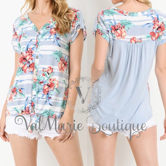 Brushed Floral knot front top - Picture 3 of 3